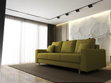 Canapea extensibilă dumonde cu ladă de depozitare si sezut confortabil din spuma HR, Kronos Enjoy Verde 210x100 cm fabrica