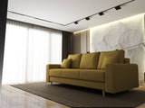 Canapea extensibilă dumonde cu ladă de depozitare si sezut confortabil din spuma HR, Kronos Enjoy Galben Melon 210x100 cm fabrica
