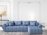 Colțar extensibil dumonde cu ladă de depozitare si sezut confortabil din spuma HR, Berlin XL Enjoy Lux Blue 350x185 cm II Fabrica