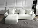 Colțar extensibil dumonde cu ladă de depozitare si sezut confortabil din spuma HR, Berlin Ambience Alb 280x185 cm Fabrica