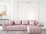 Colțar extensibil dumonde cu ladă de depozitare si sezut confortabil din spuma HR, Berlin XL Enjoy Lux Flamingo 350x185 cm II Fabrica