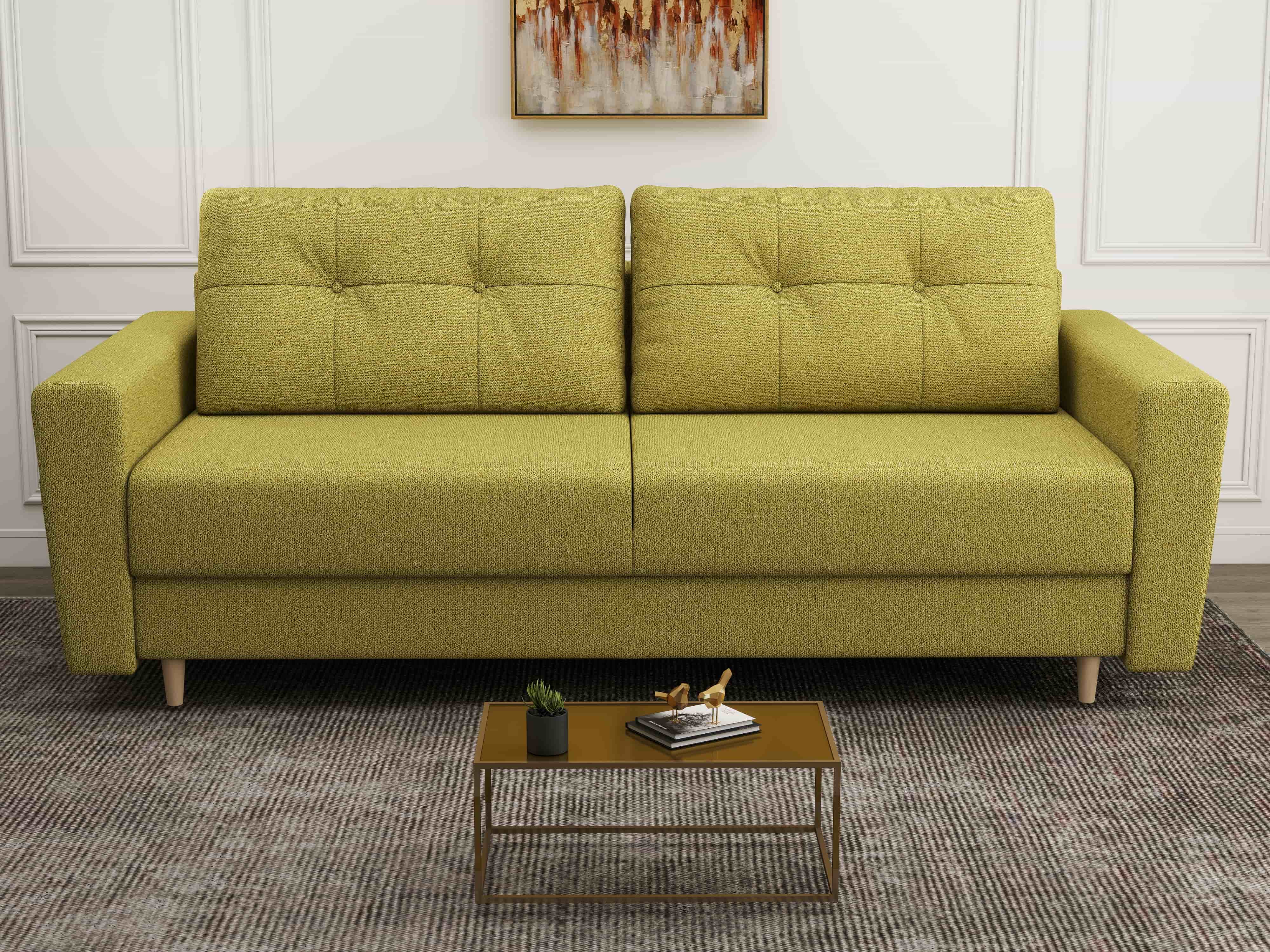 Canapea extensibilă dumonde cu ladă de depozitare si sezut confortabil din spuma HR, Summer Enjoy Verde 225x100 cm