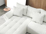 Colțar extensibil dumonde cu ladă de depozitare si sezut confortabil din spuma HR, Berlin U Ambience Bej 380x180 cm Fabrica