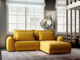 Colțar extensibil dumonde cu ladă de depozitare si sezut confortabil din spuma HR, Denver Ambience Mustar 275x185 cm II Fabrica