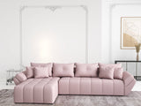 Colțar extensibil dumonde cu ladă de depozitare si sezut confortabil din spuma HR, Berlin XL Enjoy Lux Flamingo 350x185 cm Fabrica