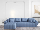 Colțar extensibil dumonde cu ladă de depozitare si sezut confortabil din spuma HR, Berlin XL Enjoy Lux Blue 350x185 cm Fabrica