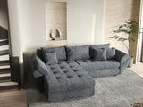 Colțar extensibil dumonde cu ladă de depozitare si sezut confortabil din spuma HR, Loana Euphoria Graphit 275x185 cm Fabrica