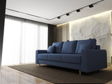 Canapea extensibilă dumonde cu ladă de depozitare si sezut confortabil din spuma HR, Kronos Enjoy Albastru 210x100 cm fabrica