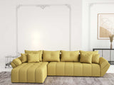 Colțar extensibil dumonde cu ladă de depozitare si sezut confortabil din spuma HR, Berlin XL Enjoy Lux Melon 350x185 cm Fabrica