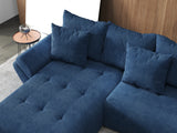 Colțar extensibil dumonde cu ladă de depozitare si sezut confortabil din spuma HR, Berlin U Zoom Bluemarin 380x180 cm Fabrica