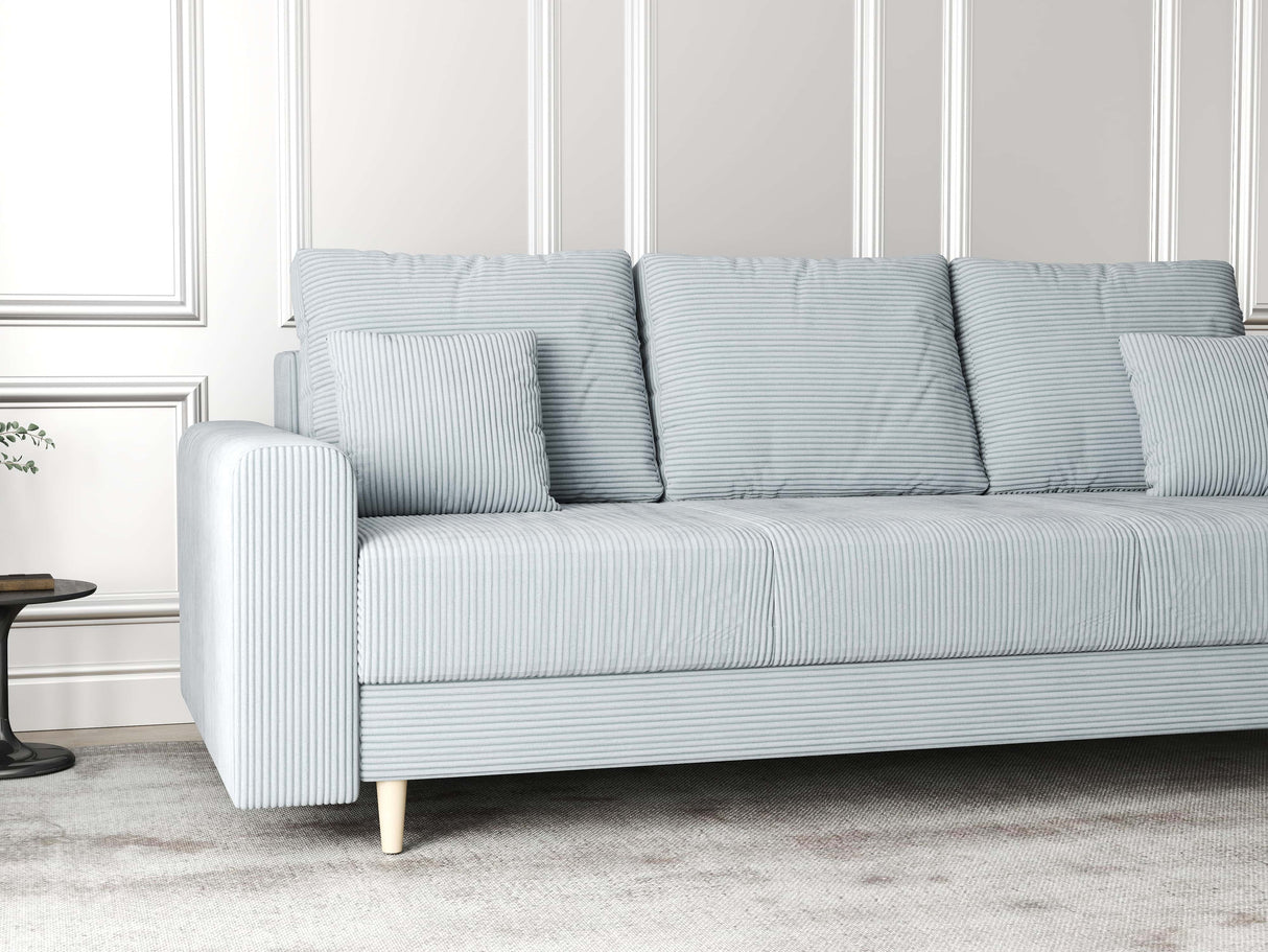 Canapea extensibilă dumonde cu ladă de depozitare si sezut confortabil din spuma HR, Kronos Zoom Gri Mint 210x100 cm fabrica