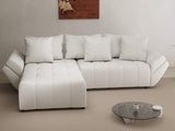 Colțar extensibil dumonde cu ladă de depozitare si sezut confortabil din spuma HR, Berlin Euphoria Alb 280x185 cm Fabrica