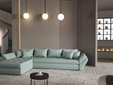 Colțar extensibil dumonde cu ladă de depozitare si sezut confortabil din spuma HR, Loana XL Enjoy Mint 335x185 cm Fabrica