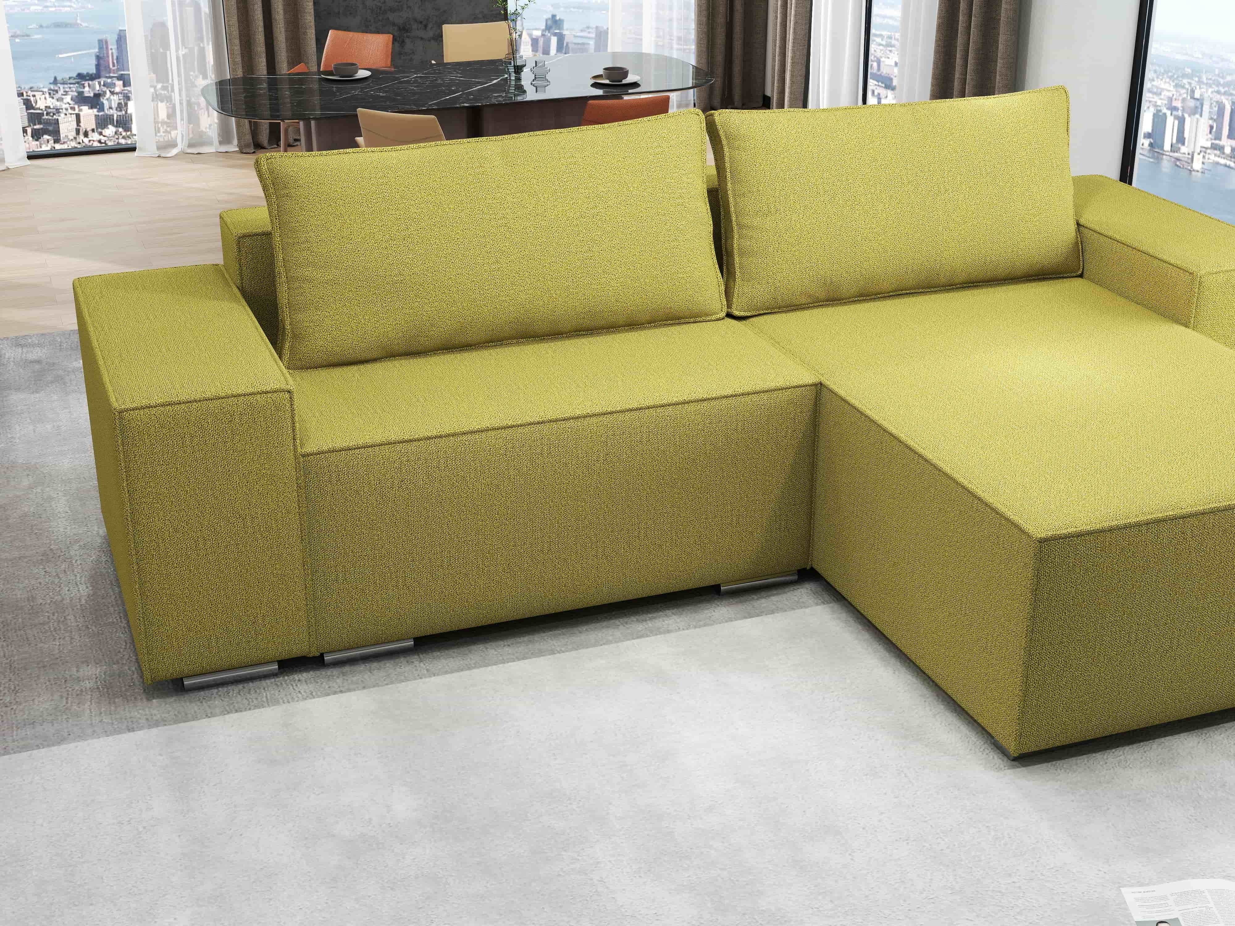 Colțar extensibil dumonde cu ladă de depozitare si sezut confortabil din spuma HR, Dream Enjoy Verde 290x185 cm II Fabrica