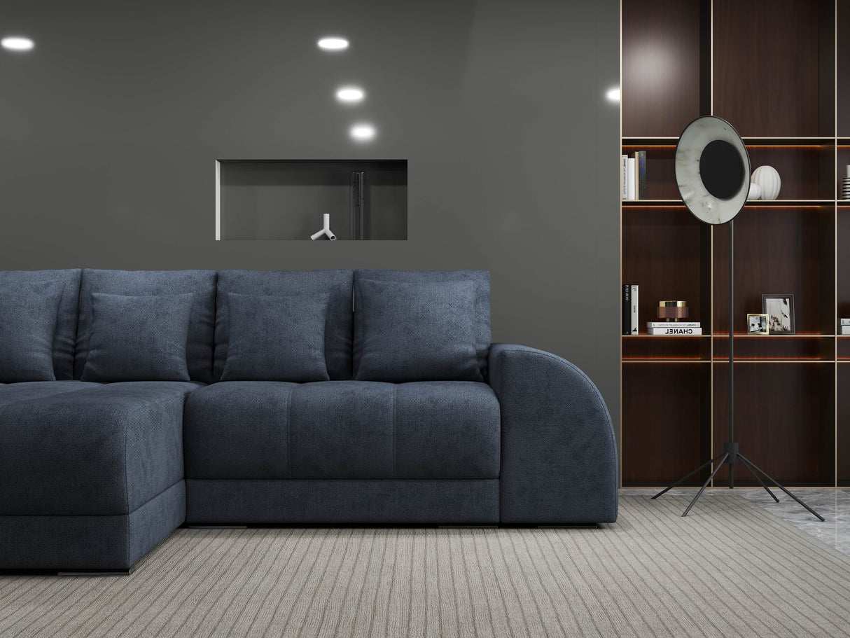 Colțar extensibil dumonde cu ladă de depozitare si sezut confortabil din spuma HR, Verona Enjoy Gri Antracit 290x185 cm Fabrica