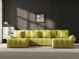 Colțar extensibil dumonde cu ladă de depozitare si sezut confortabil din spuma HR, Berlin U Enjoy Verde 380x180 cm Fabrica