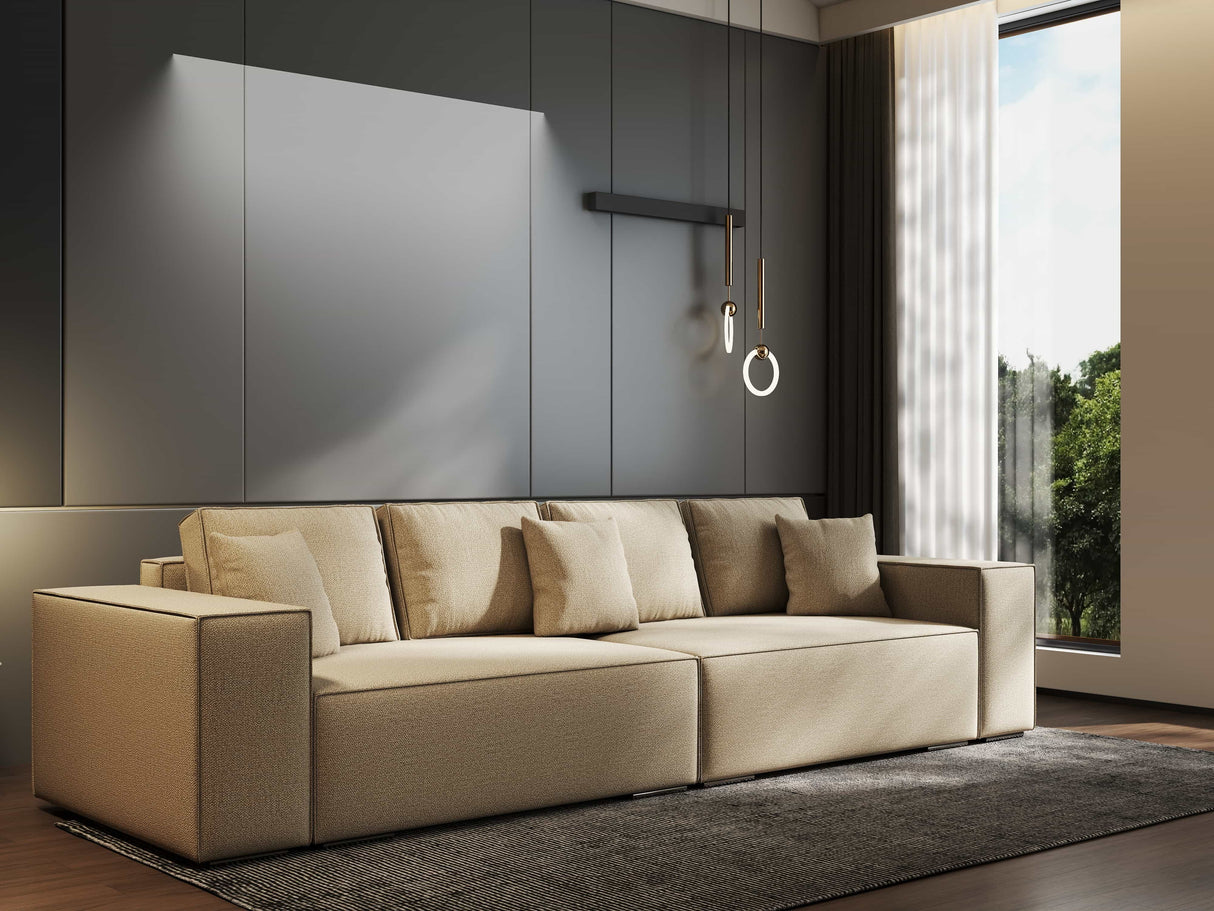 Canapea extensibilă dumonde cu ladă de depozitare si sezut confortabil din spuma HR, Dream Enjoy Bej 2 310x100 cm Fabrica