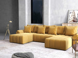 Colțar extensibil dumonde cu ladă de depozitare si sezut confortabil din spuma HR, Berlin U Royal Mustar 380x180 cm Fabrica