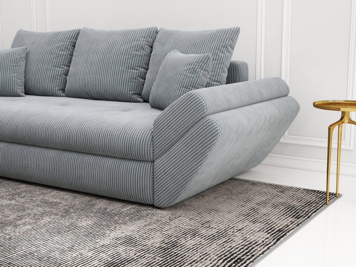 Canapea extensibilă dumonde cu ladă de depozitare si sezut confortabil din spuma HR, Loana Zoom Grey Mint 250x100 cm Fabrica