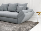 Canapea extensibilă dumonde cu ladă de depozitare si sezut confortabil din spuma HR, Loana Zoom Grey Mint 250x100 cm Fabrica