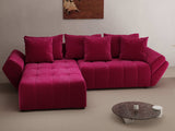 Colțar extensibil dumonde cu ladă de depozitare si sezut confortabil din spuma HR, Berlin Zoom Bordeaux 280x185 cm Fabrica