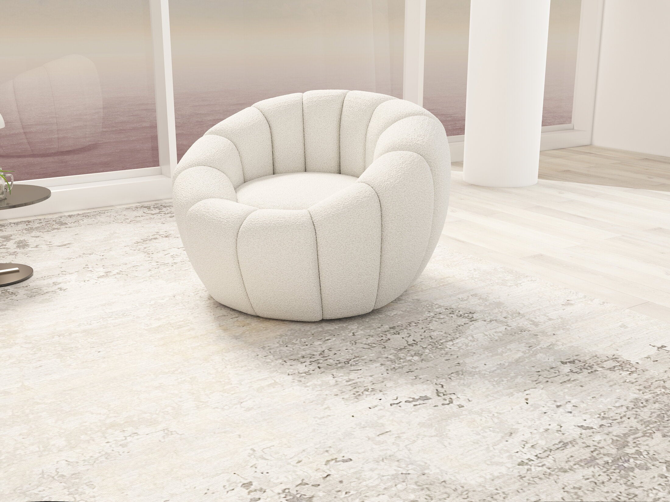 Fotoliu dumonde tapitat Bej modern Ravello 89x92cm