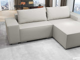 Colțar extensibil dumonde cu ladă de depozitare si sezut confortabil din spuma HR, Dream Enjoy Bej 290x185 cm II Fabrica