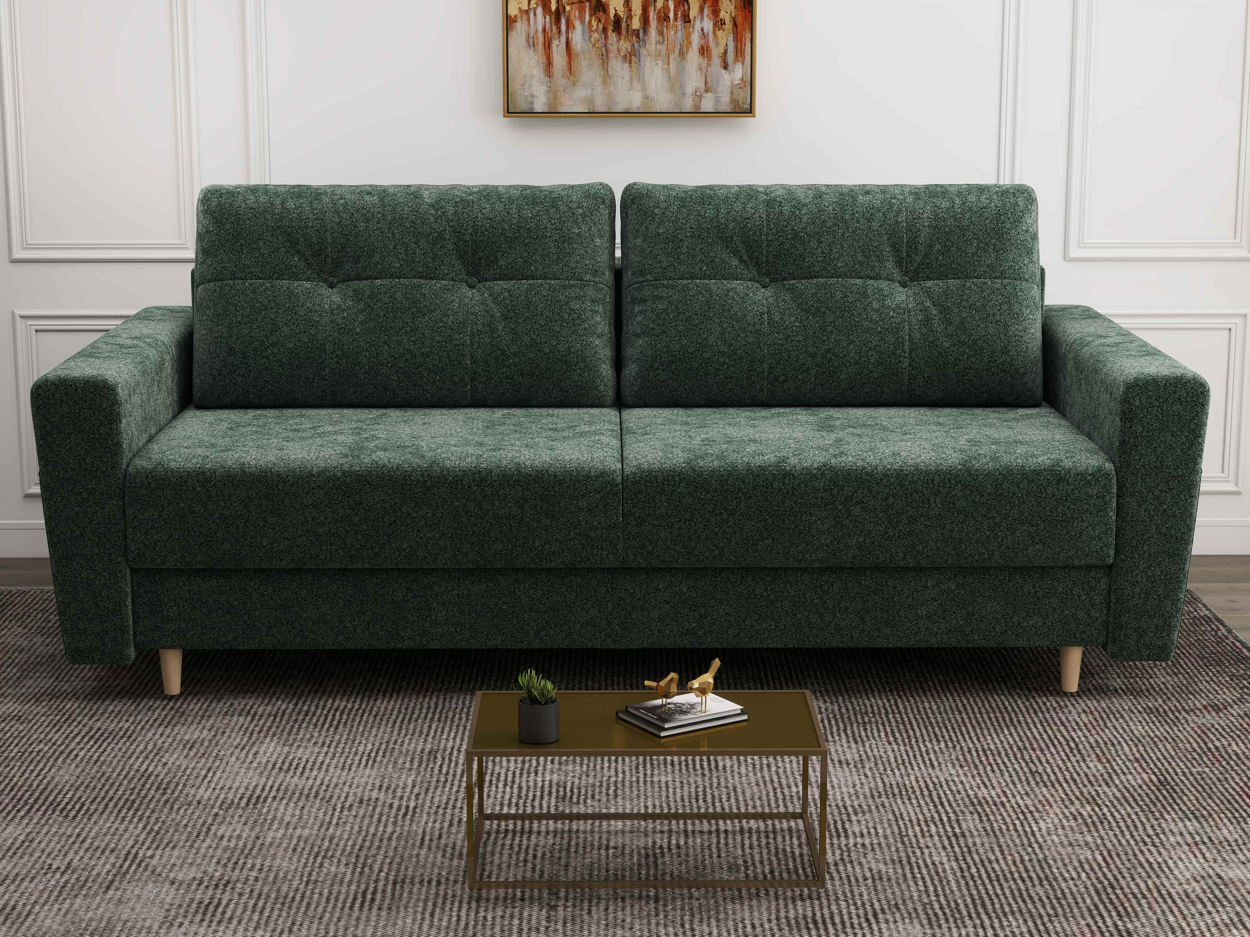 Canapea extensibilă dumonde cu ladă de depozitare si sezut confortabil din spuma HR, Summer Euphoria Verde 225x100 cm