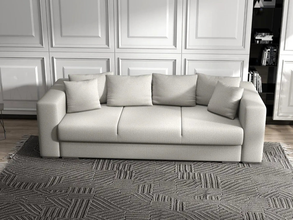 Canapea extensibilă dumonde cu ladă de depozitare si sezut confortabil din spuma HR, Gloria Bej 240x100 cm Fabrica