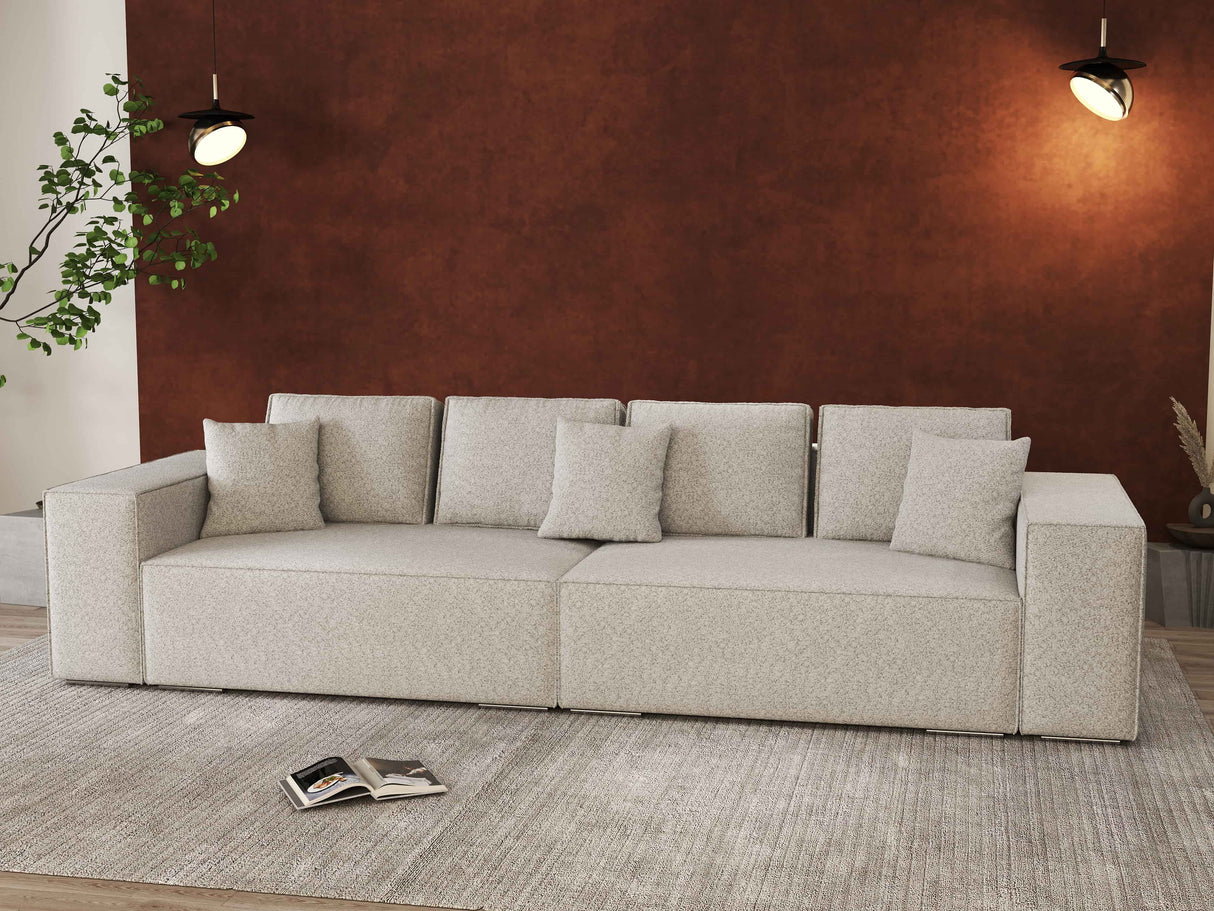 Canapea extensibilă dumonde cu ladă de depozitare si sezut confortabil din spuma HR, Dream Euphoria Gri 310x100 cm Fabrica
