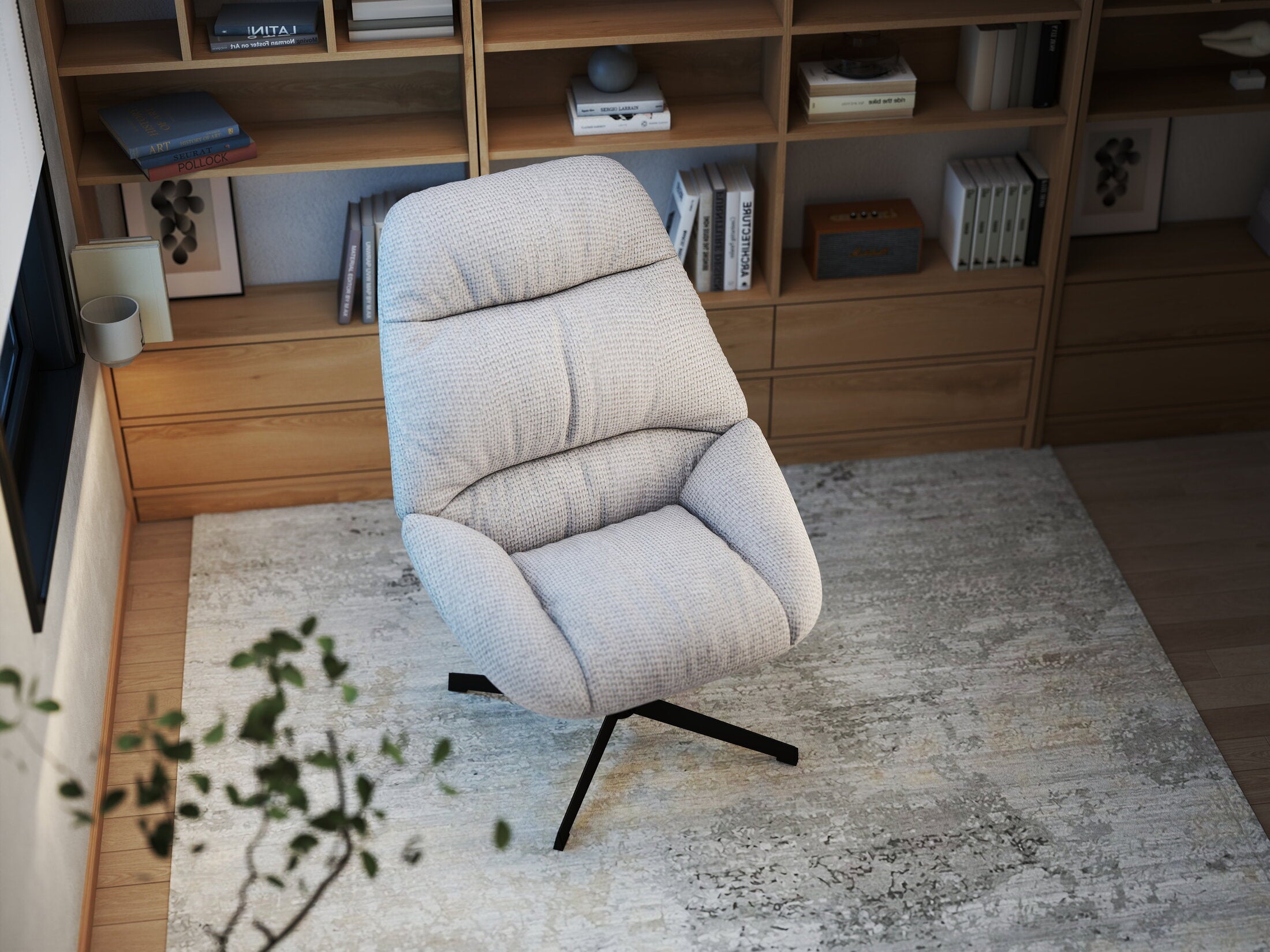 Fotoliu dumonde tapitat Bej modern Calisto 71x83cm