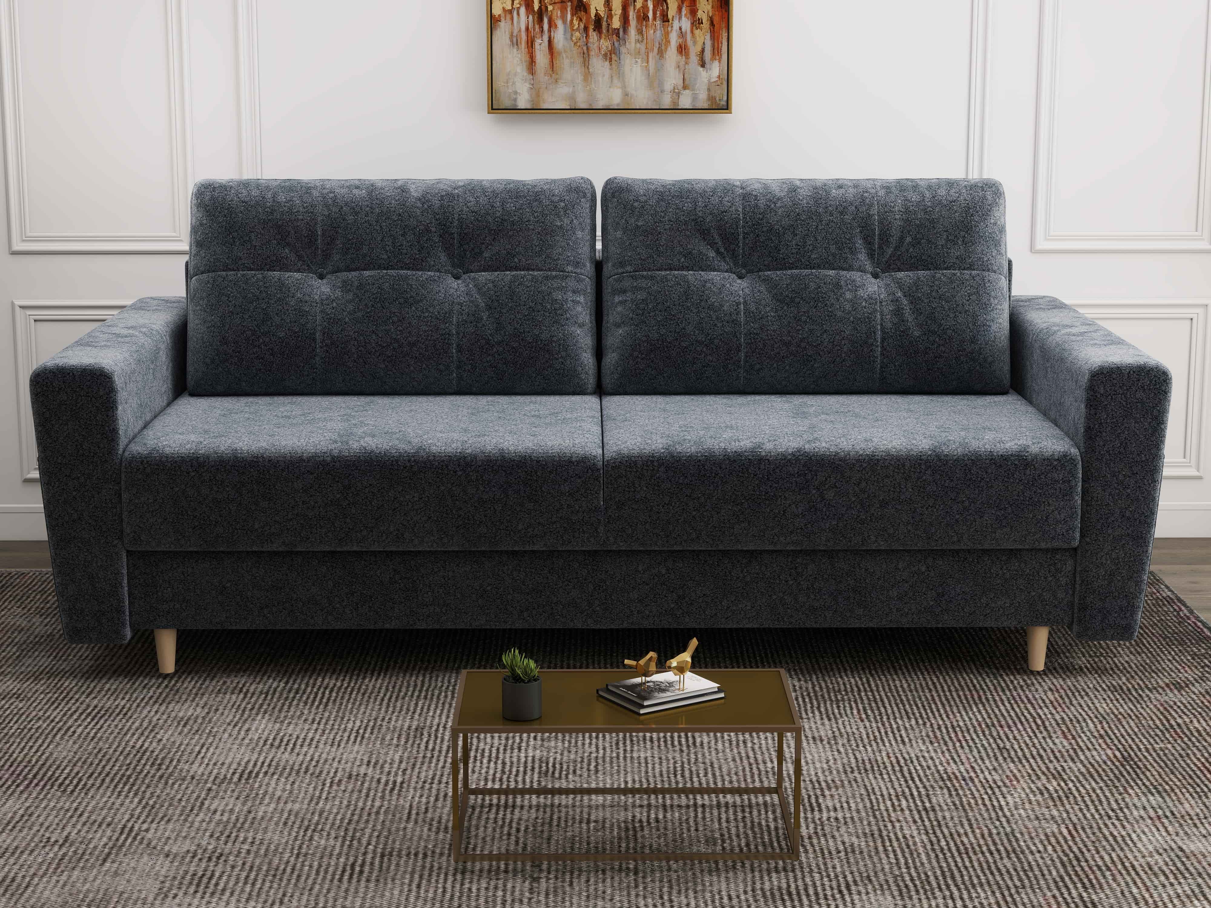 Canapea extensibilă dumonde cu ladă de depozitare si sezut confortabil din spuma HR, Summer Euphoria Gri Grafit 225x100 cm