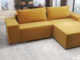 Colțar extensibil dumonde cu ladă de depozitare si sezut confortabil din spuma HR, Dream Royal Mustar 290x185 cm II Fabrica