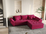 Colțar extensibil dumonde cu ladă de depozitare si sezut confortabil din spuma HR, Loana Bordeaux Zoom II 270x185 cm Fabrica