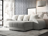 Colțar extensibil dumonde cu ladă de depozitare si sezut confortabil din spuma HR, Verona Euphoria Alb II 290x185 cm Fabrica