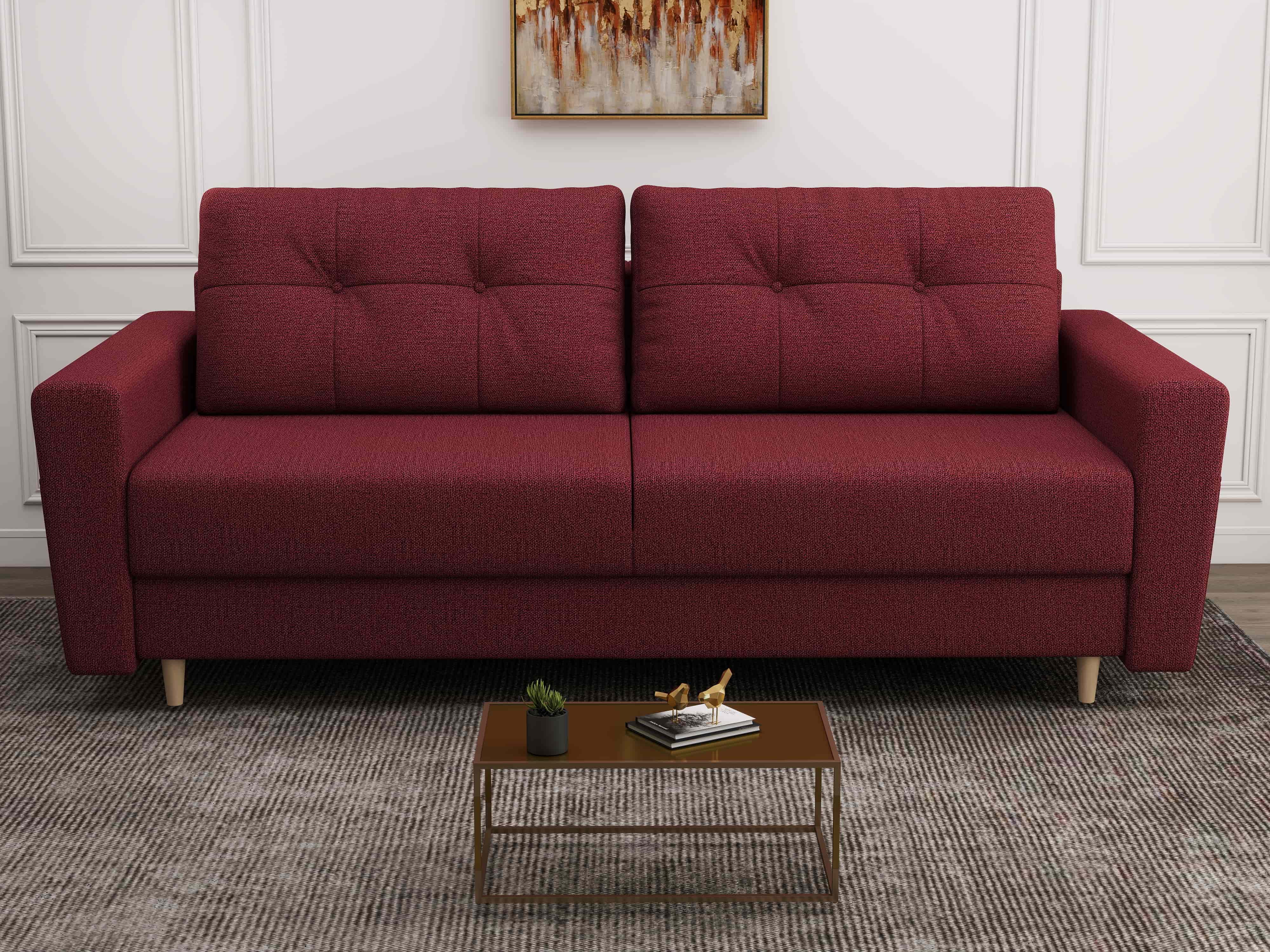 Canapea extensibilă dumonde cu ladă de depozitare si sezut confortabil din spuma HR, Summer Enjoy Rosu 225x100 cm