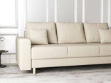 Canapea extensibilă dumonde cu ladă de depozitare si sezut confortabil din spuma HR, Kronos Enjoy Beige 210x100 cm fabrica