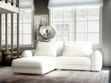 Colțar extensibil dumonde cu ladă de depozitare si sezut confortabil din spuma HR, Denver Ambience Alb 275x185 cm Fabrica