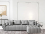 Colțar extensibil dumonde cu ladă de depozitare si sezut confortabil din spuma HR, Berlin XL Enjoy Lux Grey 350x185 cm II Fabrica