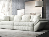 Canapea extensibilă dumonde cu ladă de depozitare si sezut confortabil din spuma HR, Loana Ambience Alb 300x100 cm Fabrica