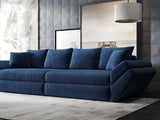 Canapea extensibilă dumonde cu ladă de depozitare si sezut confortabil din spuma HR, Loana Zoom Albastru 300x100 cm Fabrica
