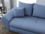 Canapea extensibilă dumonde cu ladă de depozitare si sezut confortabil din spuma HR, Loana Blue 250x100 cm Fabrica