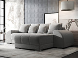 Colțar extensibil dumonde cu ladă de depozitare si sezut confortabil din spuma HR, Verona Euphoria Gri II 290x185 cm Fabrica