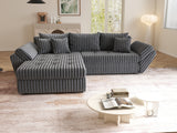 Colțar extensibil dumonde cu ladă de depozitare si sezut confortabil din spuma HR, Loana Gri Ambience 270x185 cm Fabrica
