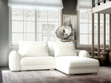 Colțar extensibil dumonde cu ladă de depozitare si sezut confortabil din spuma HR, Denver Ambience Alb 275x185 cm II Fabrica