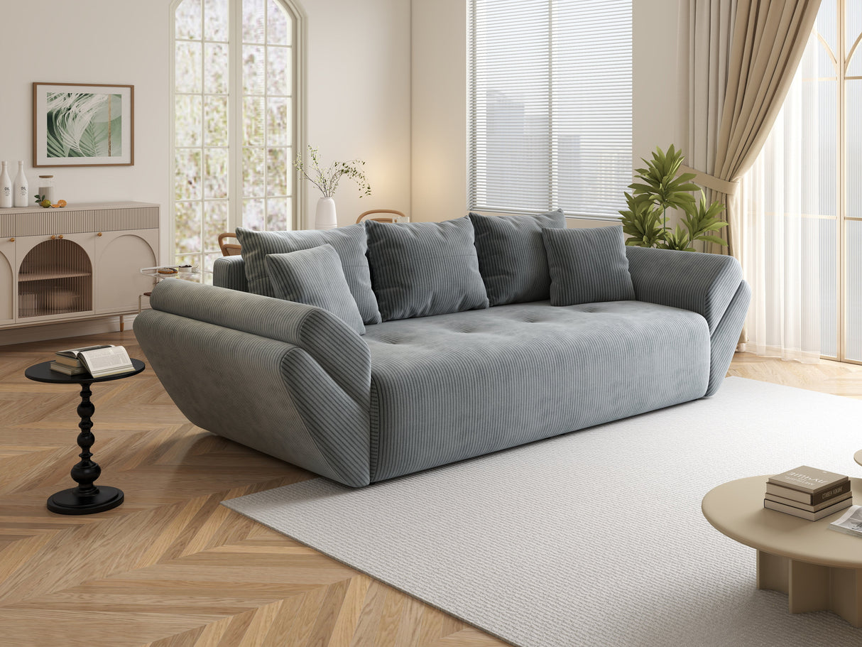 Canapea extensibilă dumonde cu ladă de depozitare si sezut confortabil din spuma HR, Zoom Mint 250x100 cm Fabrica