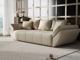 Canapea extensibilă dumonde cu ladă de depozitare si sezut confortabil din spuma HR, Berlin Bej 250x100 cm Fabrica