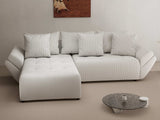 Colțar extensibil dumonde cu ladă de depozitare si sezut confortabil din spuma HR, Berlin Zoom Pearl 280x185 cm Fabrica