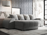 Colțar extensibil dumonde cu ladă de depozitare si sezut confortabil din spuma HR, Verona Euphoria Gri 290x185 cm Fabrica