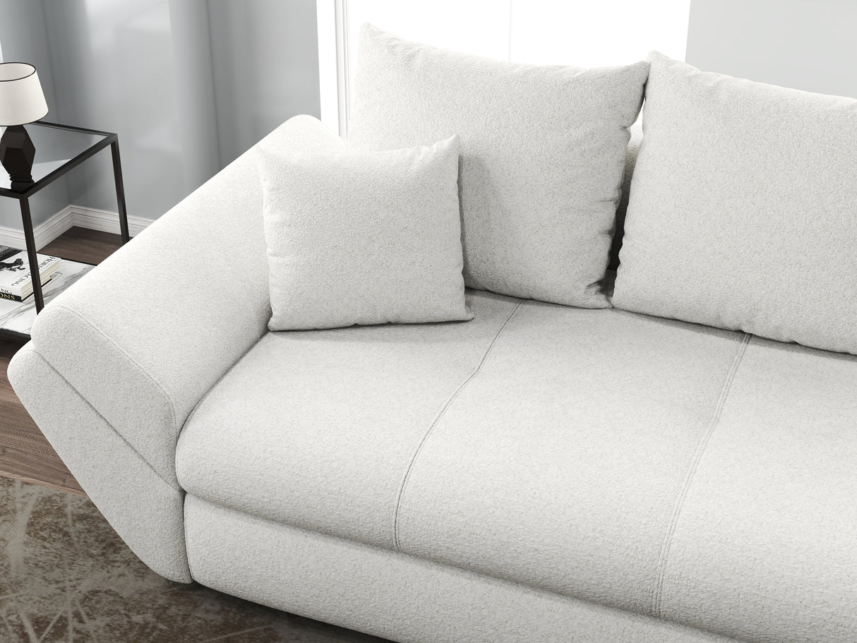 Canapea extensibilă dumonde cu ladă de depozitare si sezut confortabil din spuma HR, Loana Zoom Euphoria White 250x100 cm Fabrica